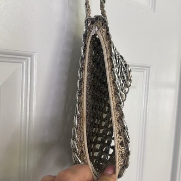 Silver and Tan Bottle Cap Woven Wristlet - Picture 5 of 6